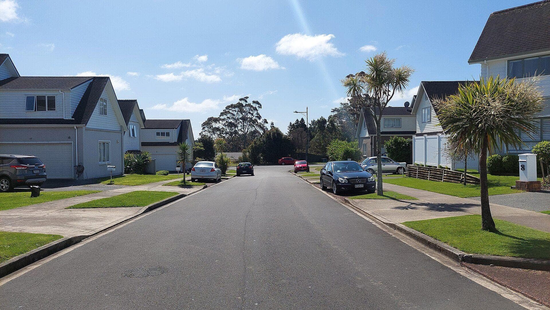 Family homes on a quiet street in Albany Heights